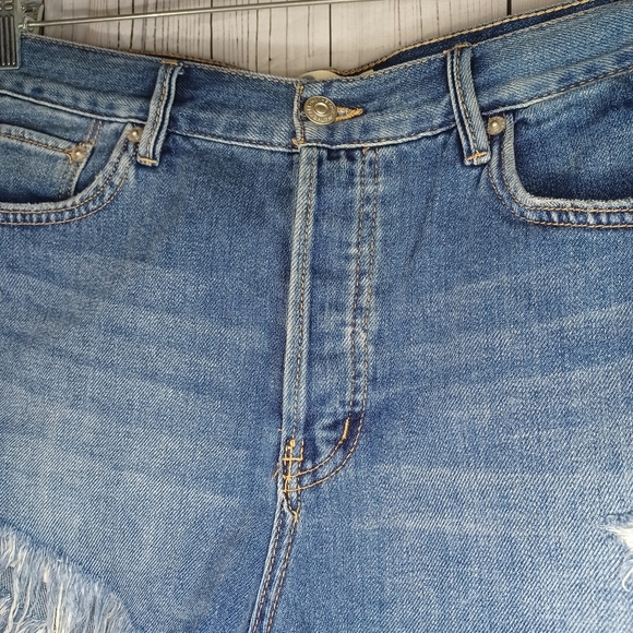 We The Free Blue Jean Shorts Distressed Frayed Hem - Picture 5 of 9